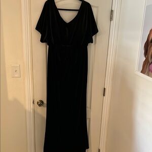 Revelry Maternity Gwen Velvet Dress - Black Velvet